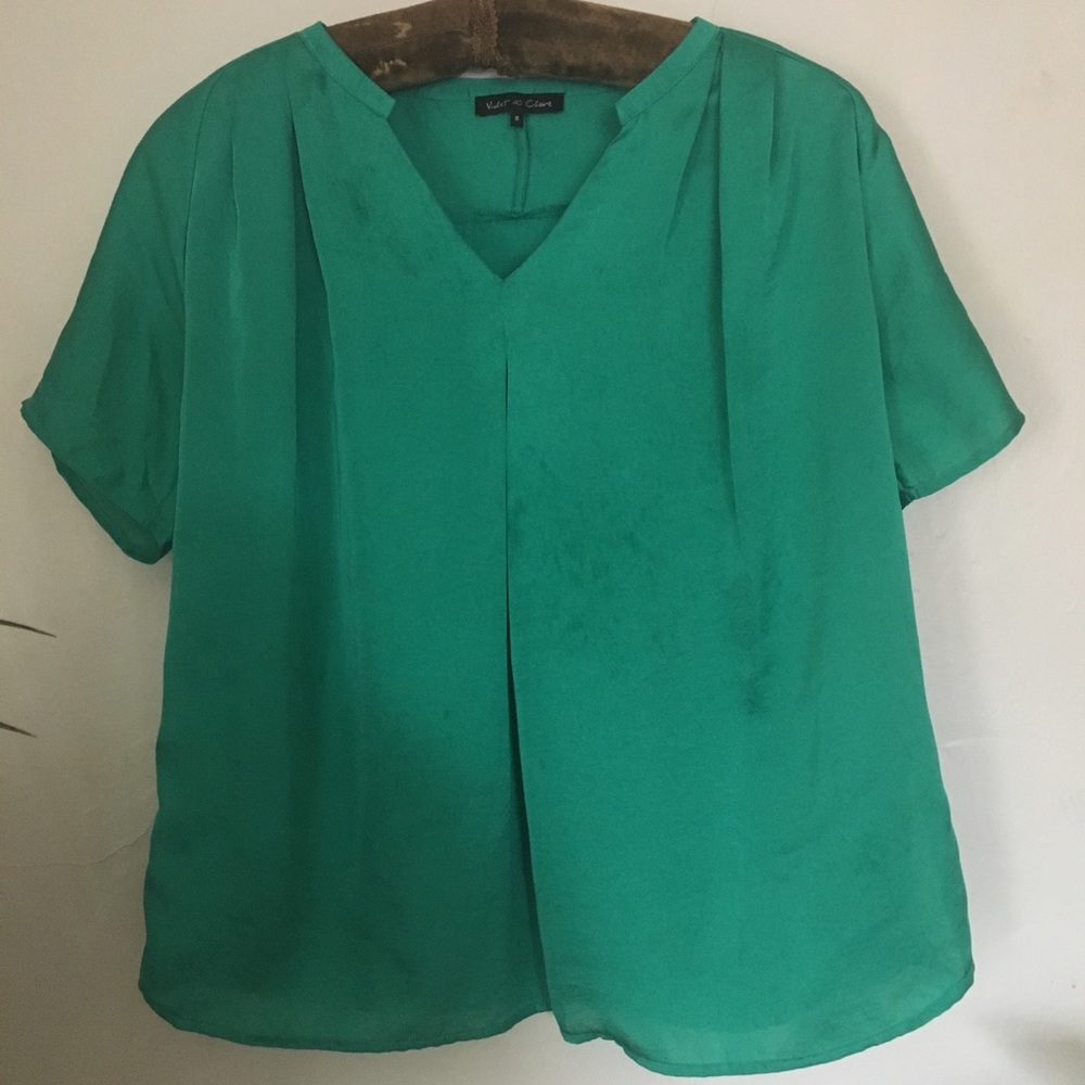VIOLET & CLAIRE Silky green blouse